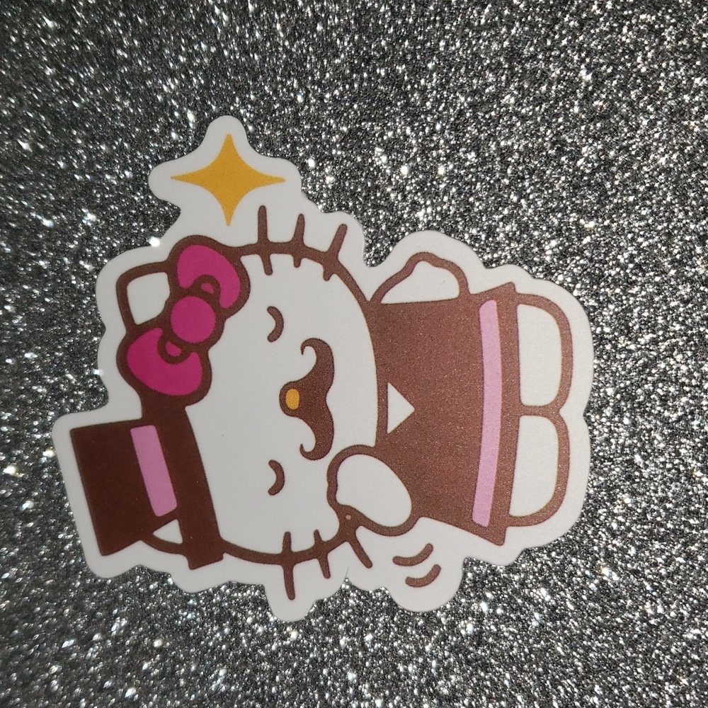 HELLO KITTY waterproof sticker mustache